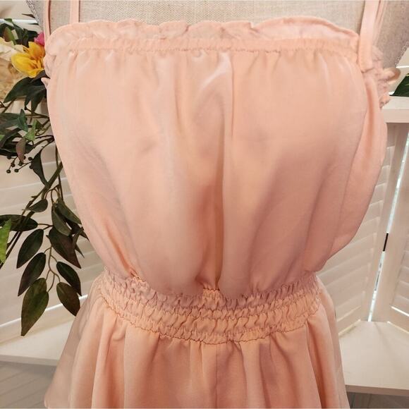 173 SHE & SKY PINKY/PEACH RUFFLE ROMPER - Picture 3 of 8